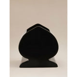 Black ceramic spade planter chess-inspired design - British product