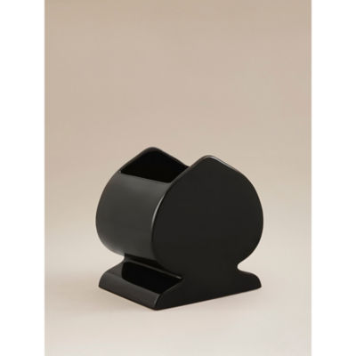 Black ceramic spade planter chess-inspired design - British product