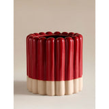Red ceramic two-tone planter 18cm - British product