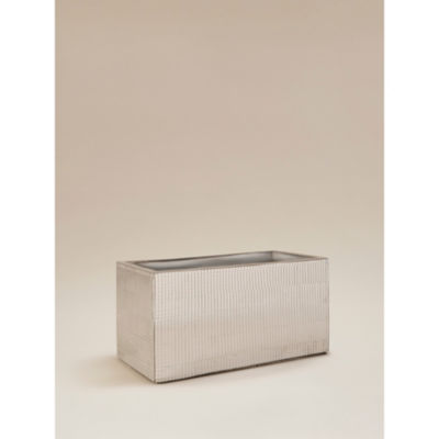 Silver rectangular disco planter with mirror tile finish (British brand)