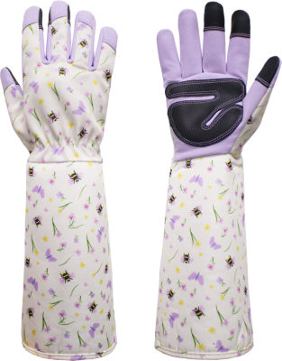 In Bloom long sleeved gardening gloves medium size, UK version