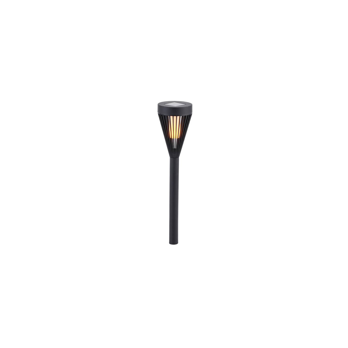 Ribbed flame solar torch light with warm LED - British product
