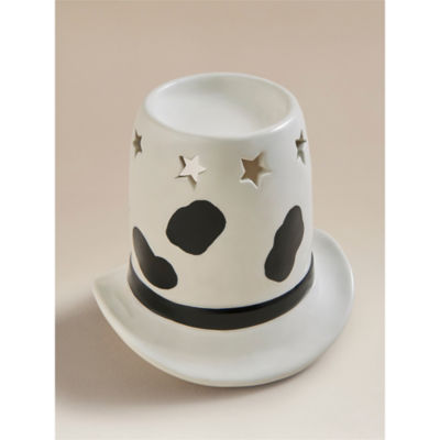 White ceramic cowboy hat burner 13 cm, UK version