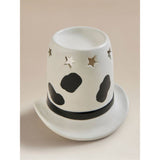 White ceramic cowboy hat burner 13 cm, UK version