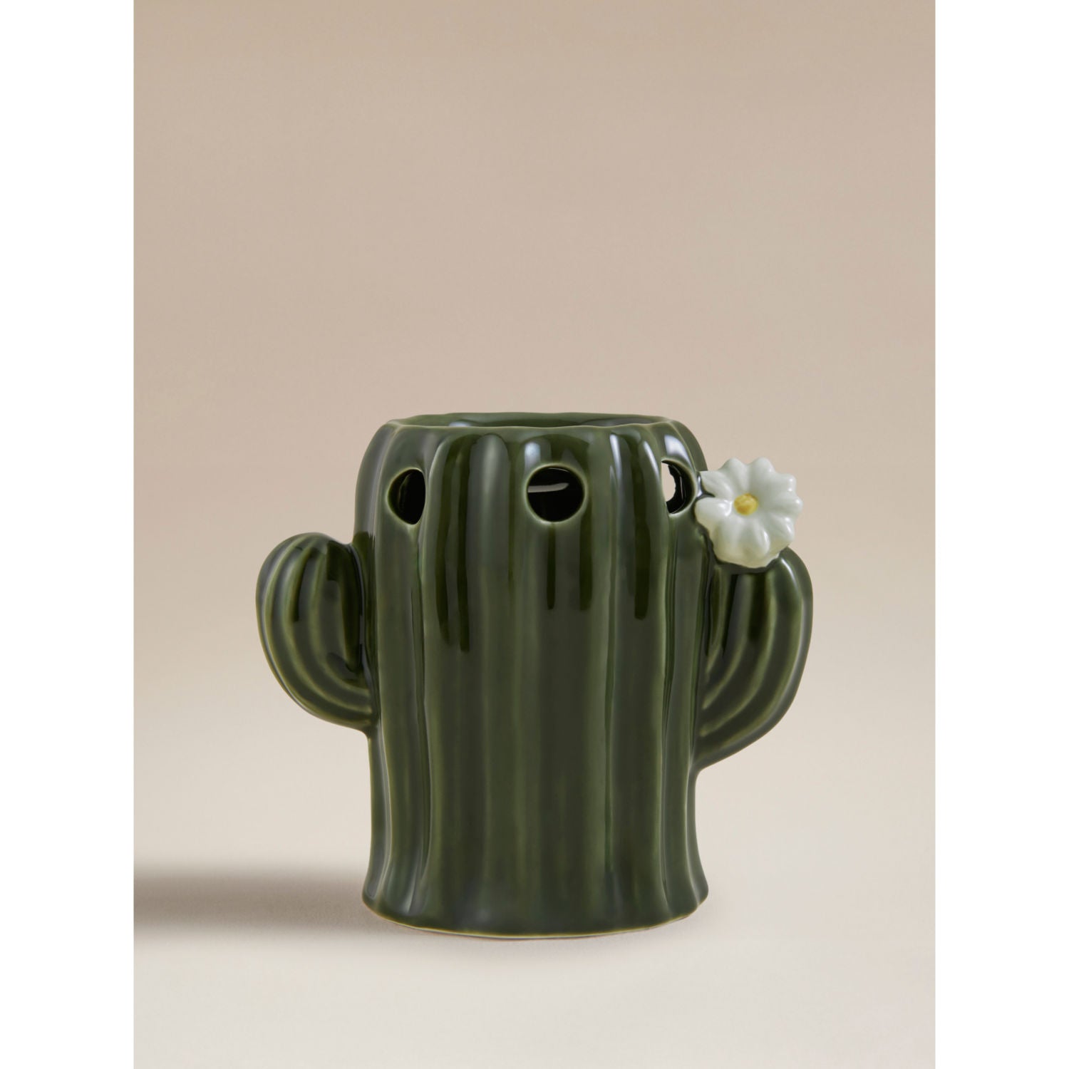 Green ceramic cactus burner 15x10x13 cm, imported from the UK