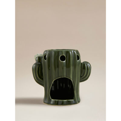 Green ceramic cactus burner 15x10x13 cm, imported from the UK