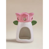 Pink flower-shaped ceramic burner (British brand)