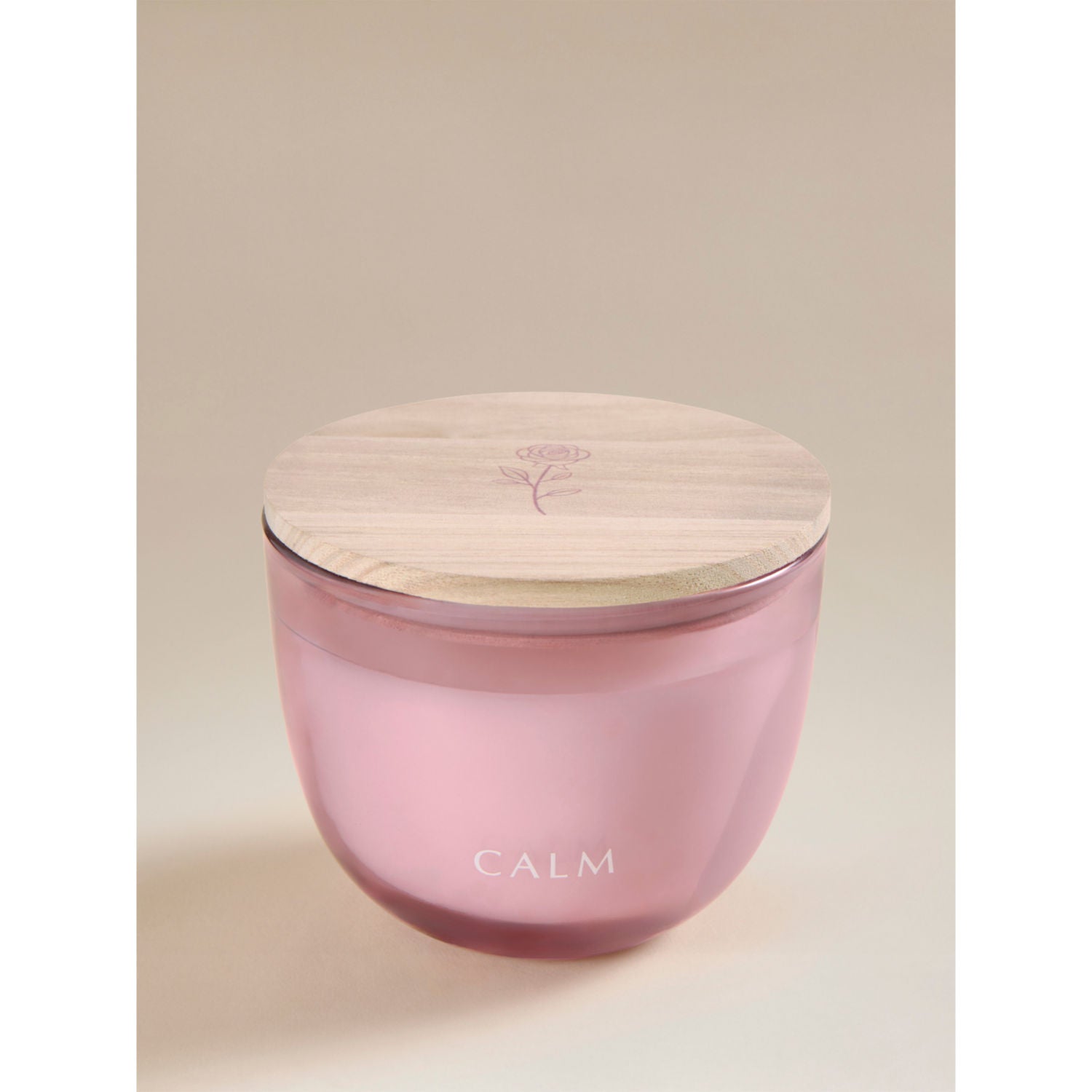 Wellness Calm wooden lid candle pink 11cm (British brand)