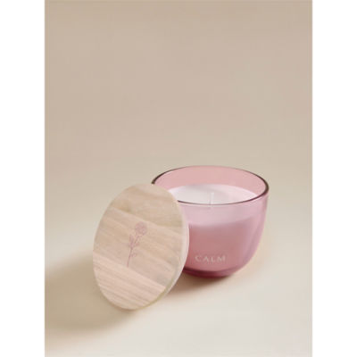 Wellness Calm wooden lid candle pink 11cm (British brand)
