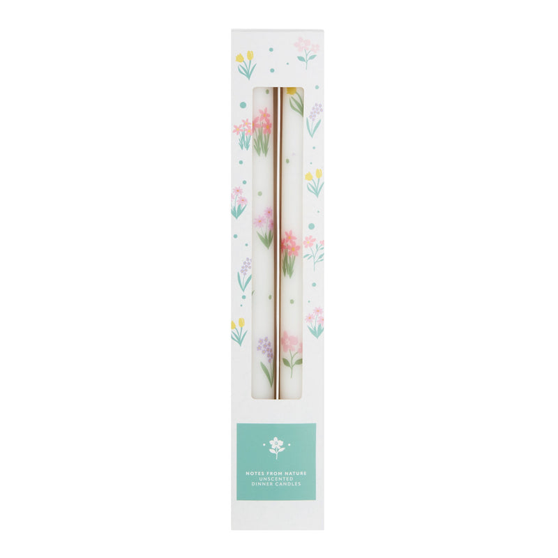 Notes From Nature taper candle unscented 2-pack - British product