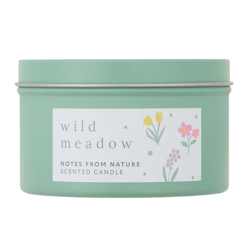Notes From Nature Wild Meadow tin candle 140g (British brand)