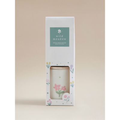 Wild Meadow flower embossed reed diffuser 9x9x20cm - British product