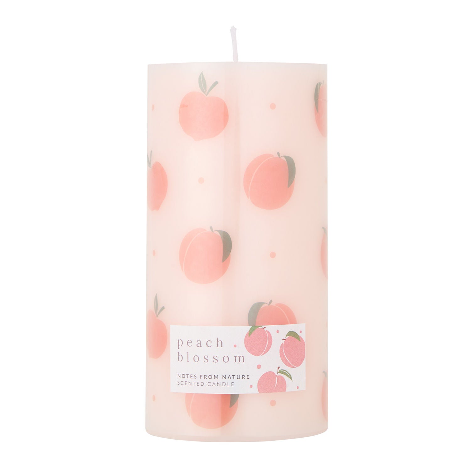 Notes From Nature peach blossom pillar candle 570g (British brand)