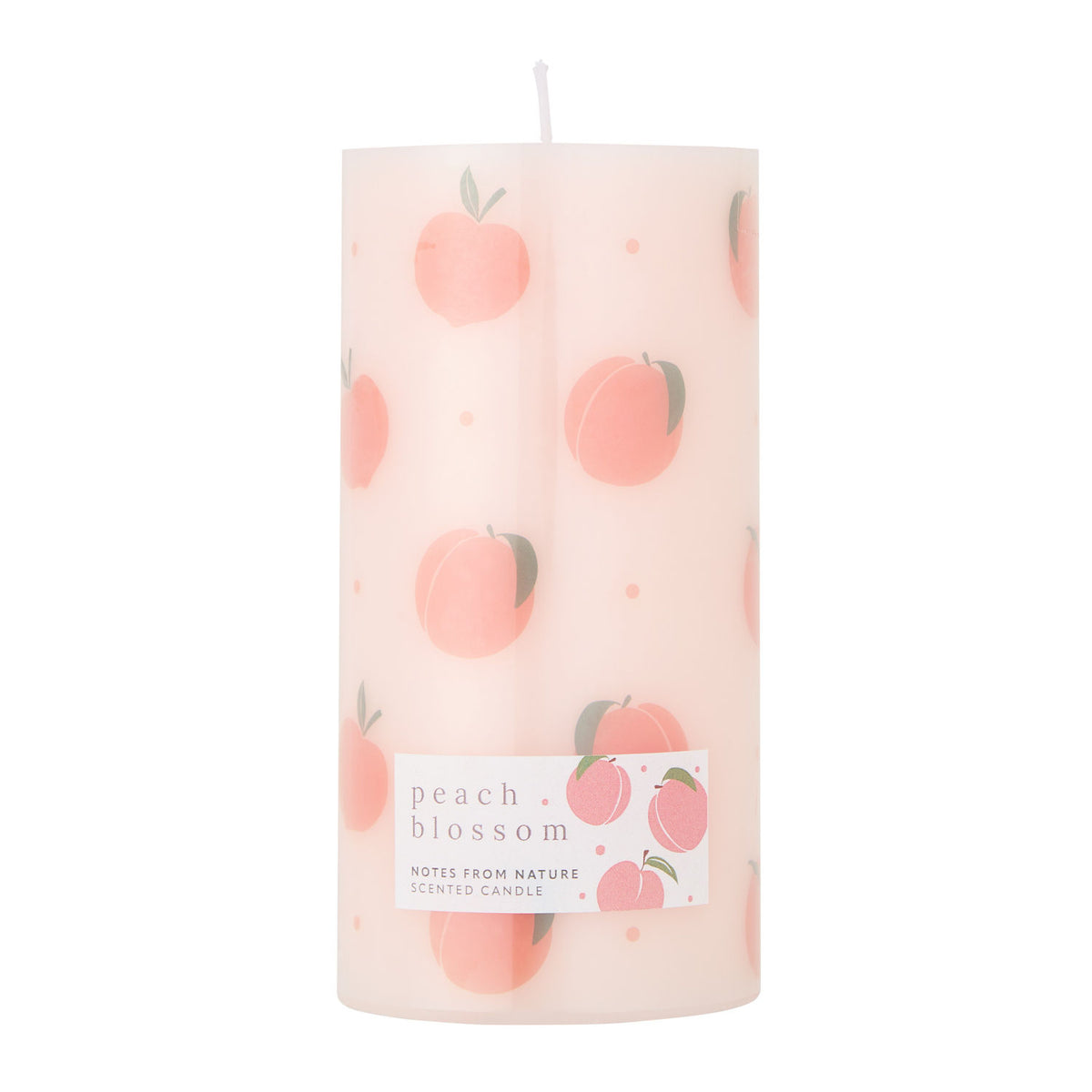 Notes From Nature peach blossom pillar candle 570g (British brand)