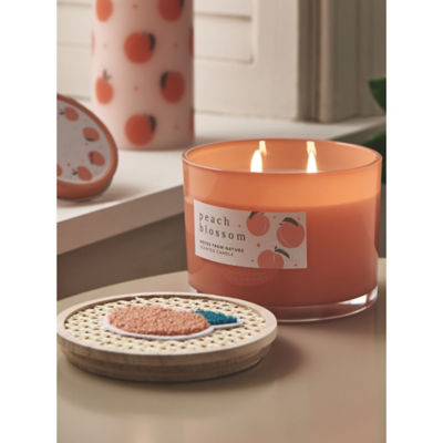 Peach Blossom scented candle with wooden lid, UK version