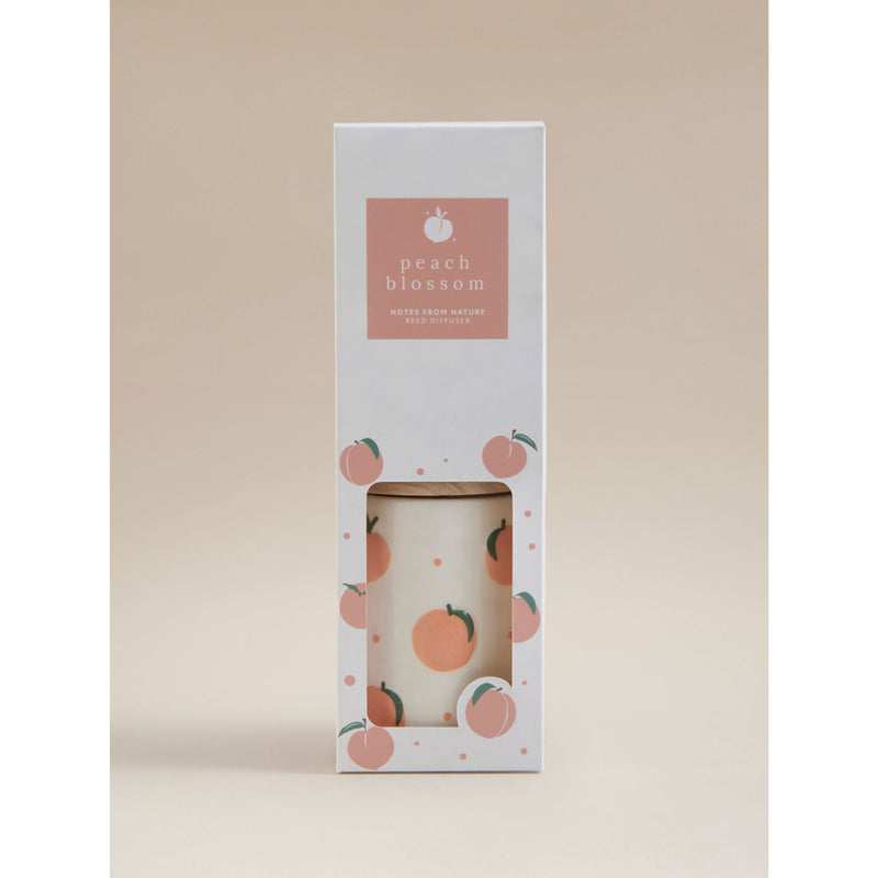 Peach blossom reed diffuser in embossed glass, UK version