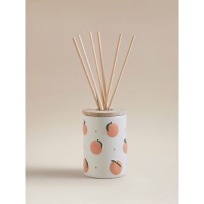 Peach blossom reed diffuser in embossed glass, UK version