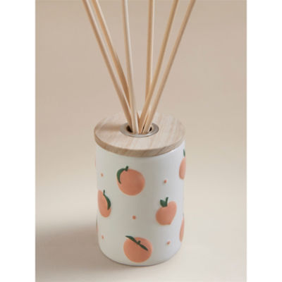 Peach blossom reed diffuser in embossed glass, UK version