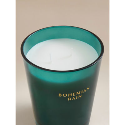 Elegance Bohemian Rain large candle in green glass, UK version