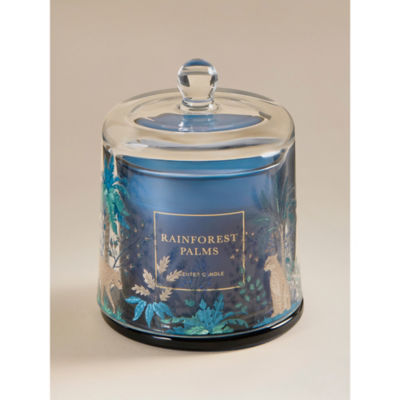 Botanical Rainforest Palms cloche candle 11x11x14 cm, imported from the UK