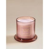 Botanical Tropical Bloom cloche candle with pink glass - British product