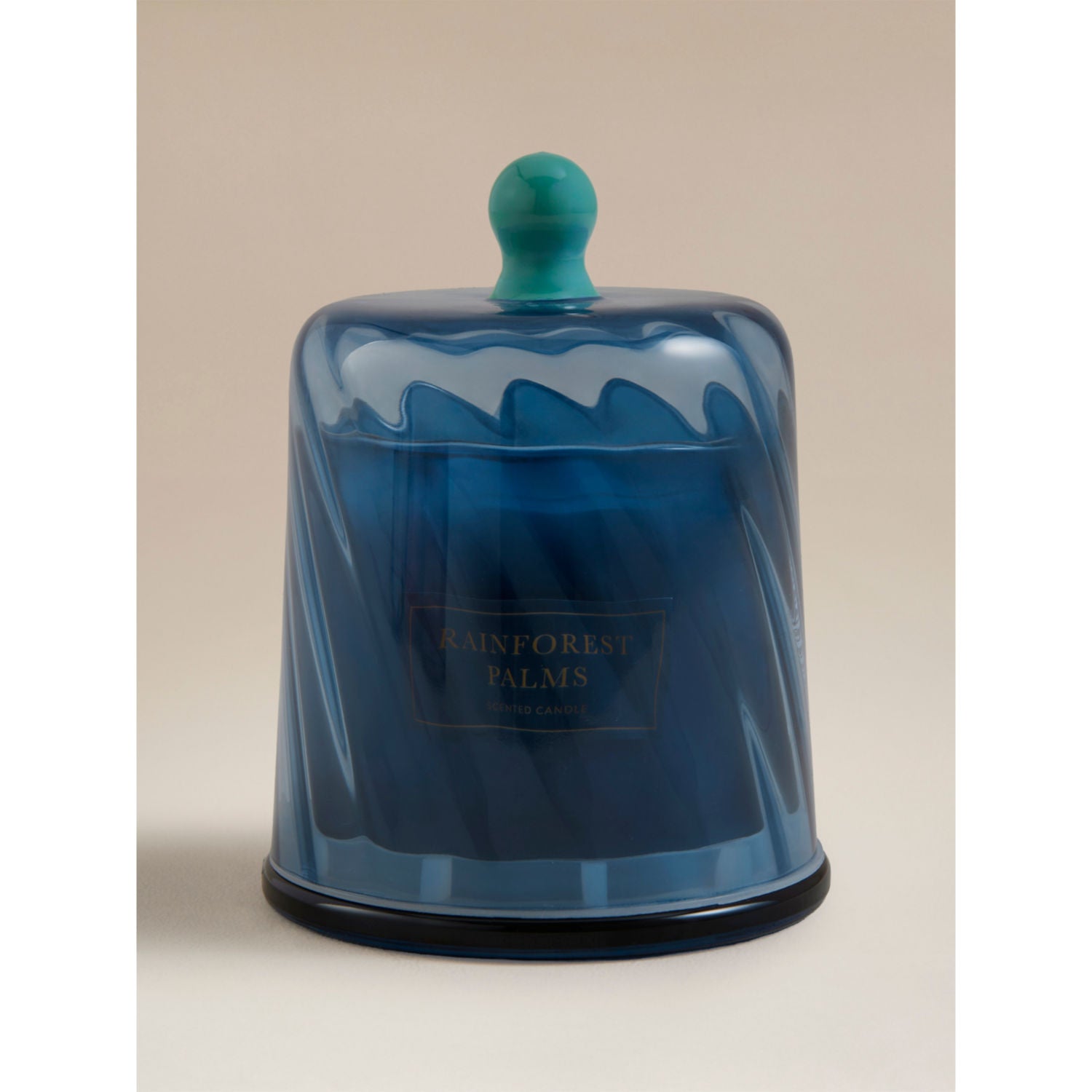Botanical Rainforest Palms swirl cloche candle, imported from the UK