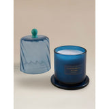 Botanical Rainforest Palms swirl cloche candle, imported from the UK