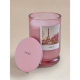 Paris Large Candle in pink glass and metal, UK version