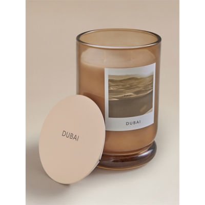 Dubai large candle with raspberry and peppercorn scent, UK version
