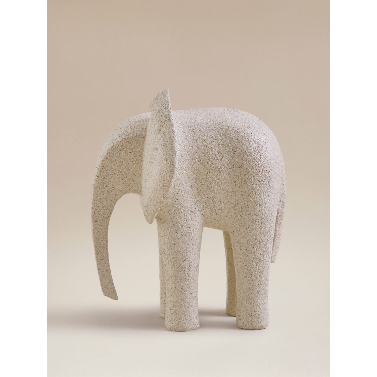 Stone-effect elephant figurine beige 18cm, imported from the UK