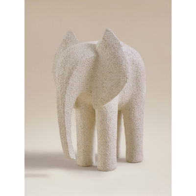 Stone-effect elephant figurine beige 18cm, imported from the UK