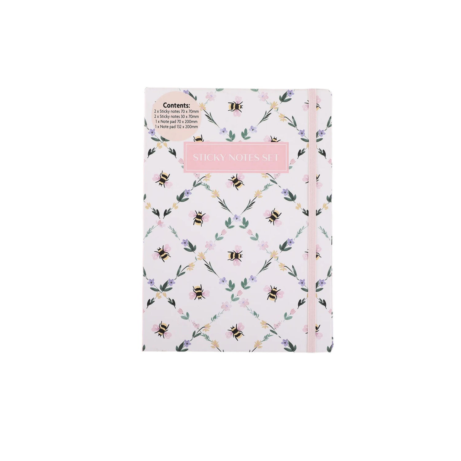Asda Floral Bee A5 sticky note notebook floral bee design (British brand)
