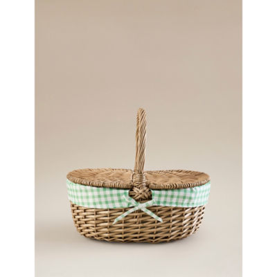 Natural willow picnic basket with handle, imported from the UK