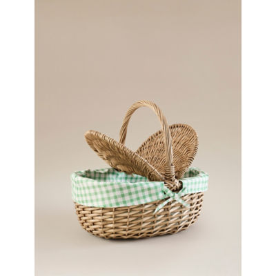 Natural willow picnic basket with handle, imported from the UK