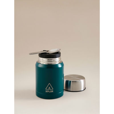 Xplor food travel container teal insulated jar with spoon, UK version