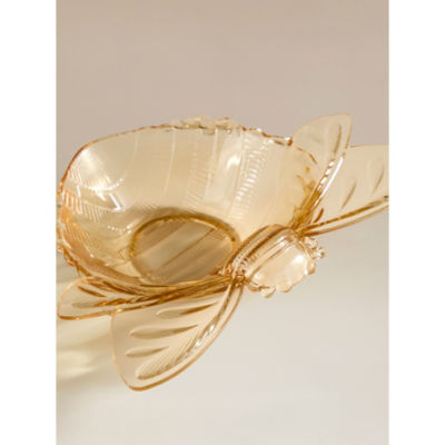 Yellow bee-shaped serving bowl plastic outdoor, imported from the UK