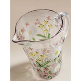 Outdoor floral embossed pitcher with clear sprayed colour, imported from the UK