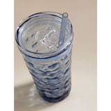 Plastic tumbler 22oz blue with straw - British product