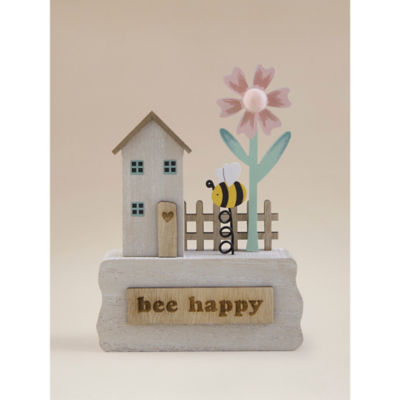 Bee Happy Flower Sign decorative garden sign, imported from the UK