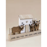 Highland cow wooden sign decorative wall art, British product