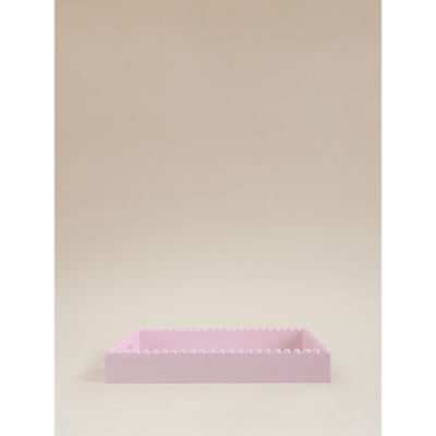 Pink square beaded tray 38x27cm, imported from the UK