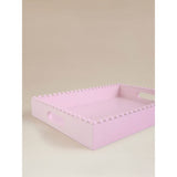 Pink square beaded tray 38x27cm, imported from the UK