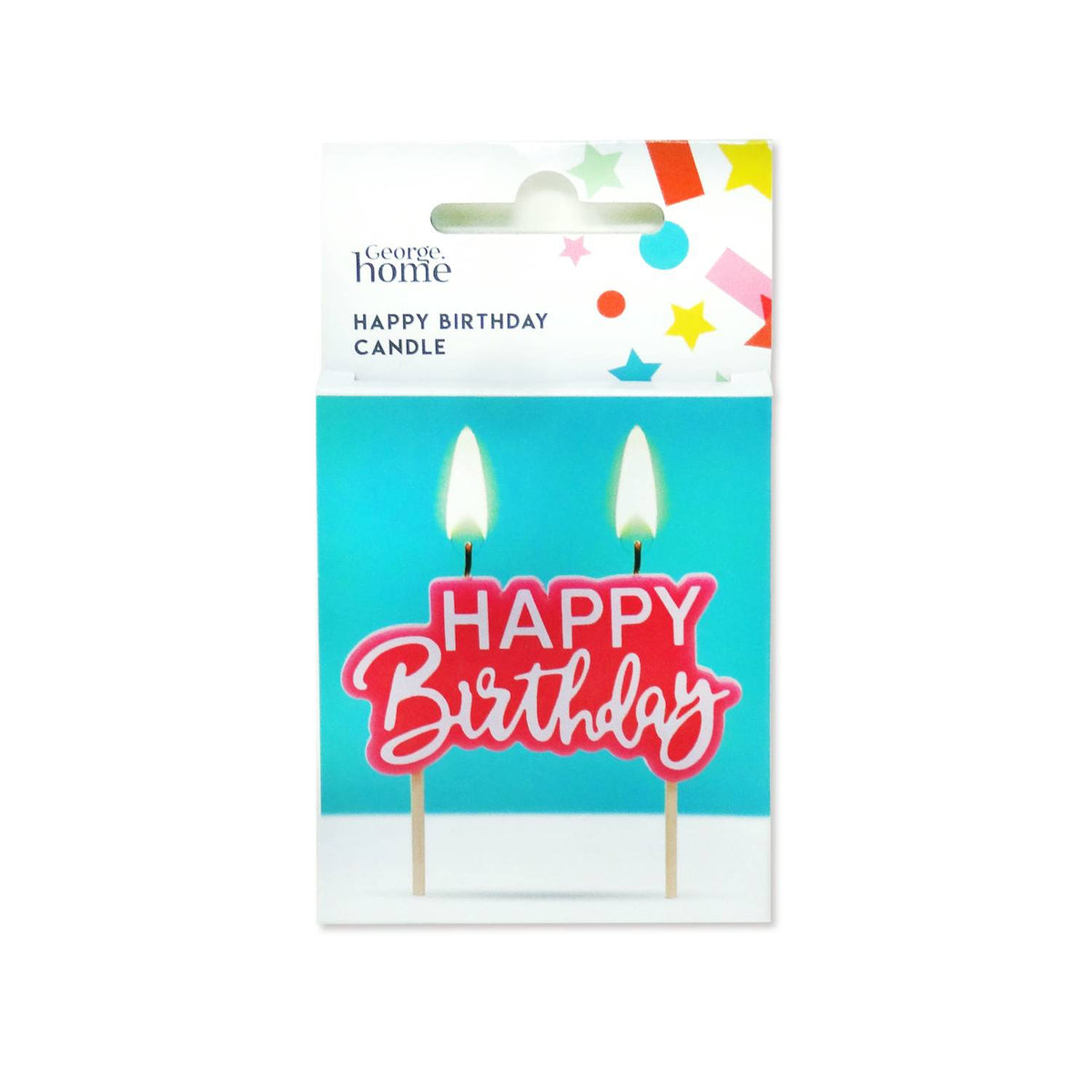 Happy Birthday pink plaque candle (British brand)