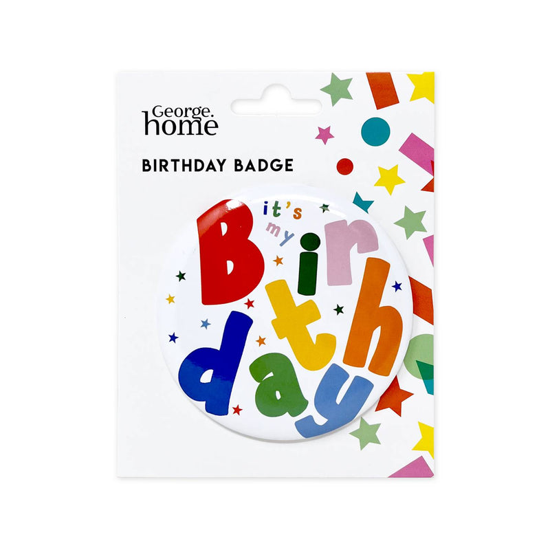 Decorative It's My Birthday badge, UK version