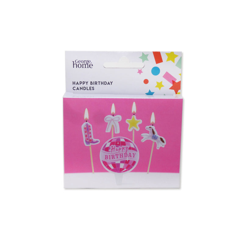 Disco Pink Birthday Party Candles Set - British product