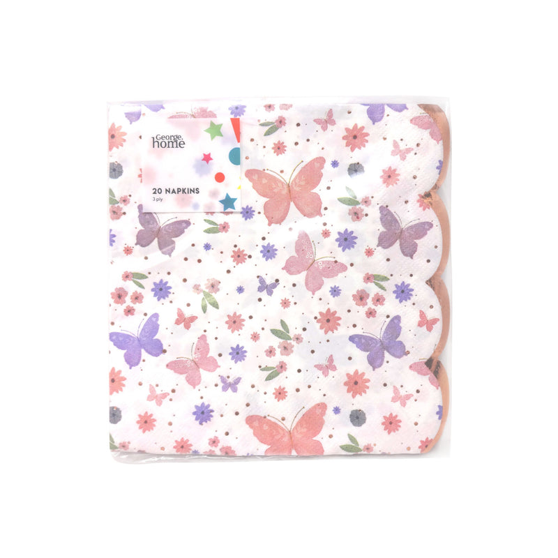 Butterfly napkins 20 pack three-ply, imported from the UK