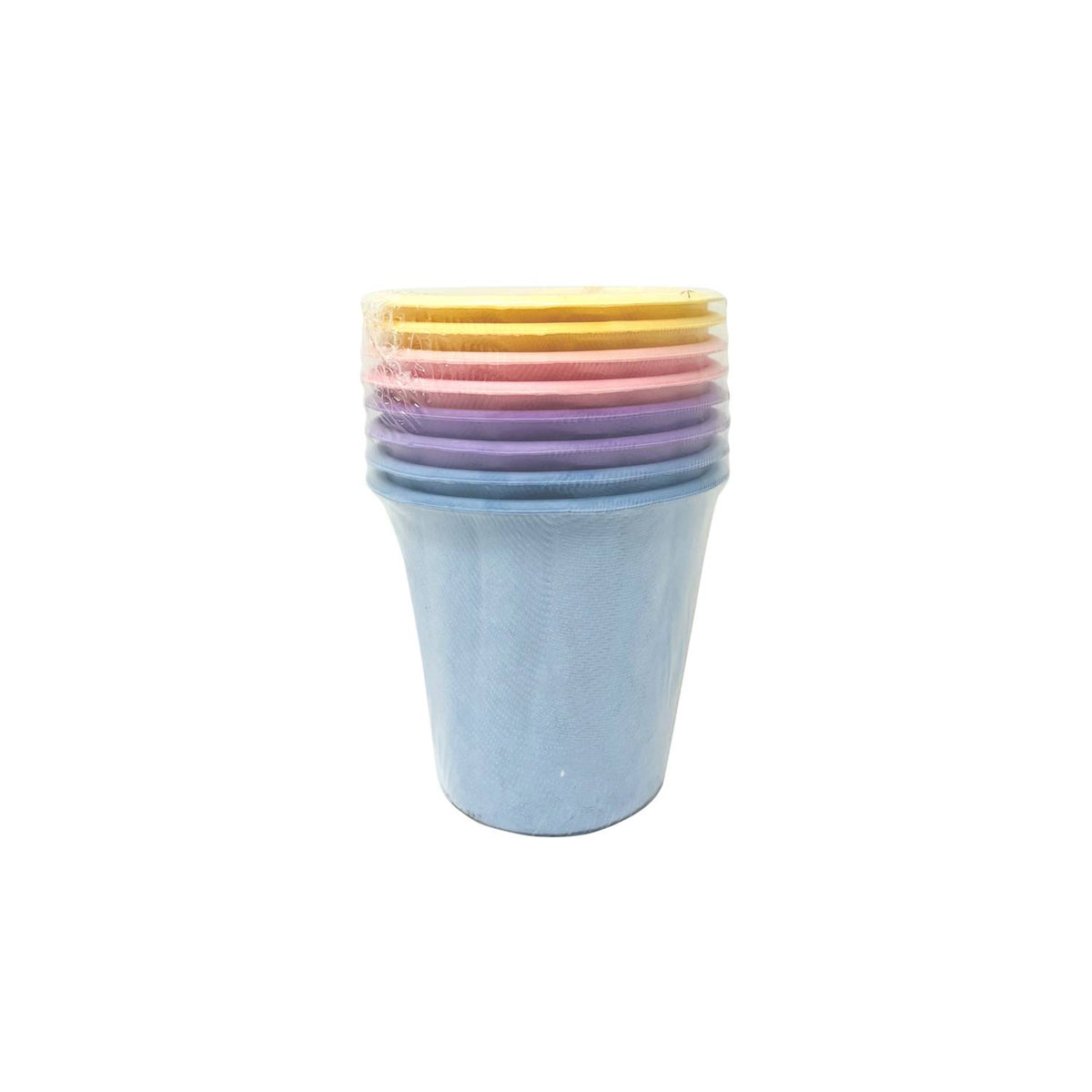 8-pack multicoloured paper cups 210ml - British product
