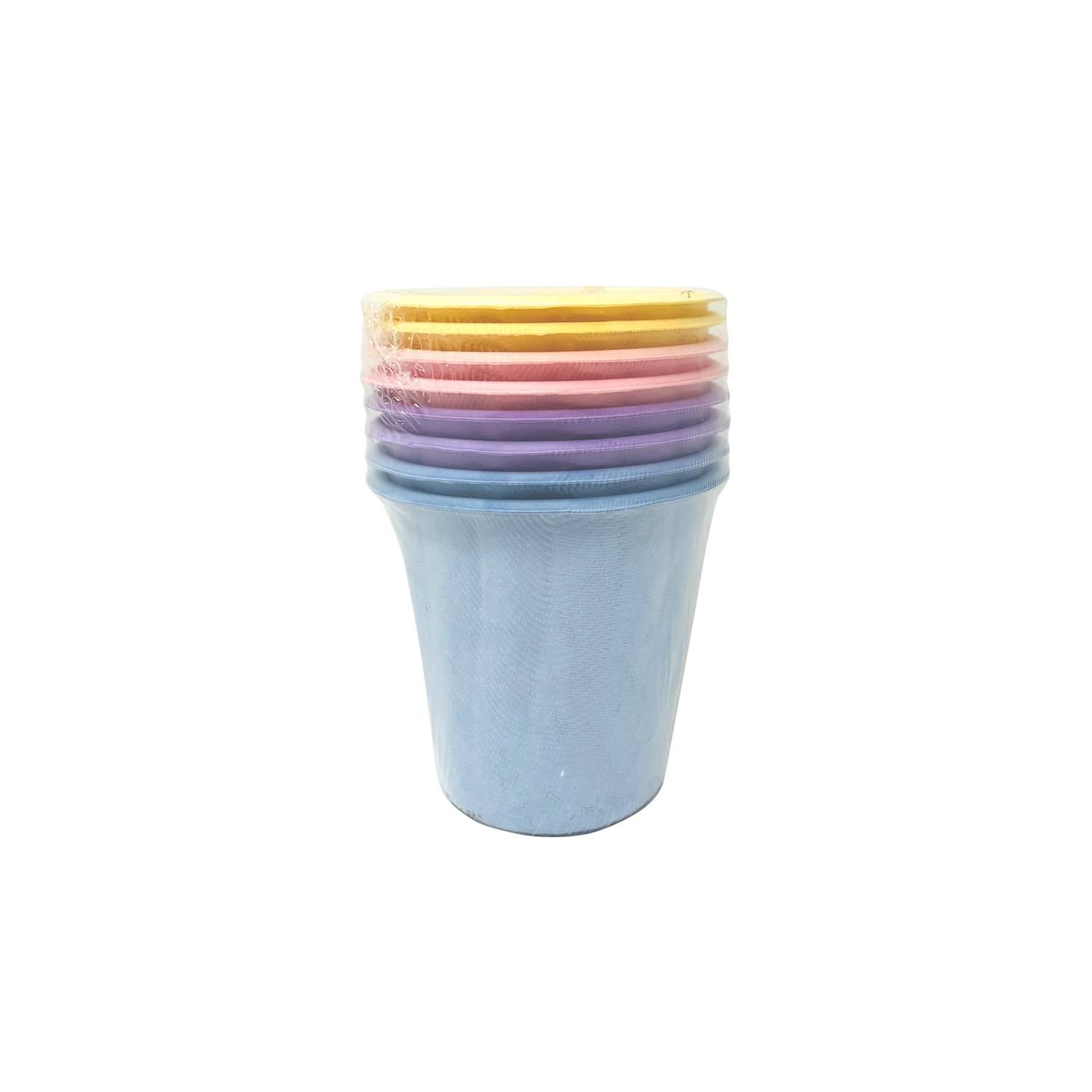8-pack multicoloured paper cups 210ml - British product