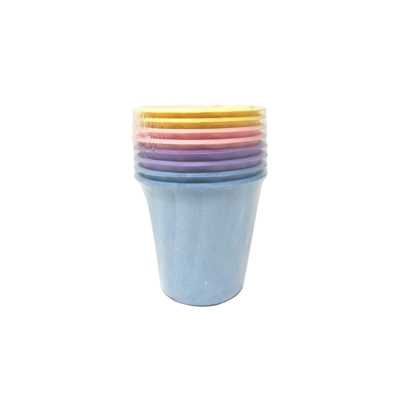8-pack multicoloured paper cups 210ml - British product