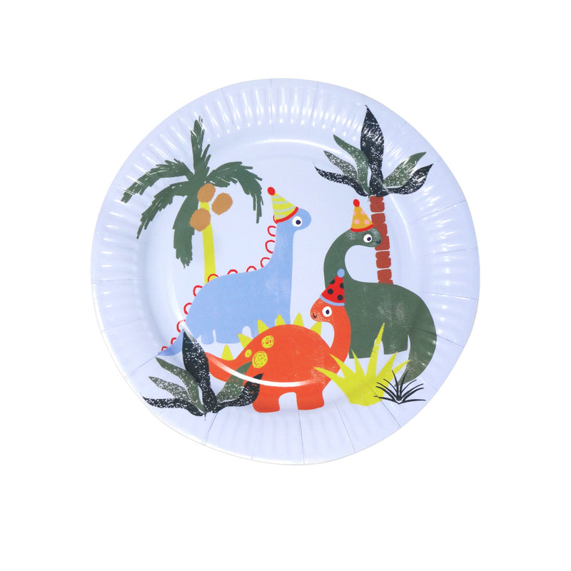 Dinosaur party paper plates 12 pack - British product